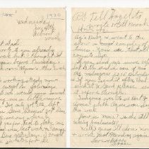Letter from Grace L'Huillier to her father, Eugene L'Huillier, 1930