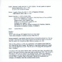 Biographical information on Sister Angeline Marie (Maxine) Lemelin