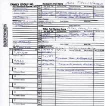 Family Group Sheet for John Tibault and Celina Lauze
