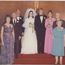 Wedding portrait of Judith Ann Manning and Michael Vonck, October 26, 1974