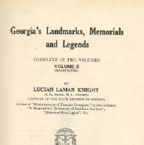 Georgia's Landmarks, Memorials and Legends, Vol. II