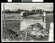 (b) Opihi Bridge flood damage, 1951