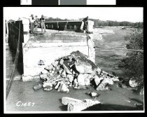 (a) Opihi Bridge flood damage, 1951
