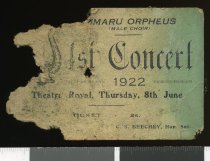 Timaru Orpheus : 1st Concert, 1922