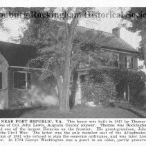 "Lynnwood," Port Republic, VA,  Thomas Lewis home