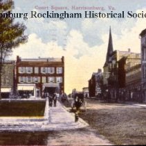 Court Square, Harrisonburg, Va. (Old Presbyterian Curch steeple shown)