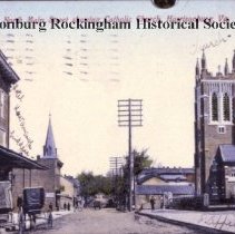 North Main St., Harrisonburg, Va, Catholic Church and Post Office on right