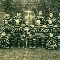 Postcard with a photo of Lake Lodge School's Rugby team in (1930)