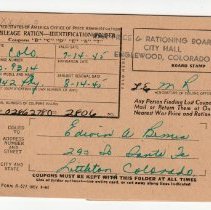 Ration book, Edwin Bemis, 1945