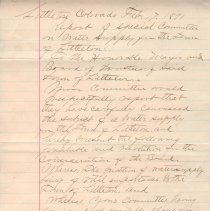 Report on Water Supply for the Town of Littleton; February 17, 1891