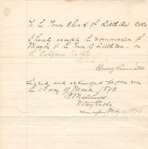 Letter by Henry Vannata accepting nomination for Mayor; March 11, 1896
