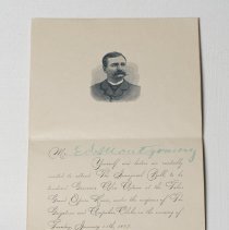 Inaugural ball invitation for Governer Alva Adams, to Ed Mongomery; 1887