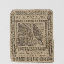 United Colonies Continental Currency, five dollars; 1776