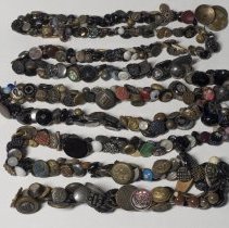 Collection of string of buttons, made between c.1850 to 1920