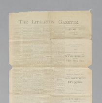 Vol. 1, No. 1 of the Littleton Gazette, Littleton's first newspaper; 1888