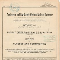 List; Freight Tariff, joint rates on classes and commodities; 1925.
