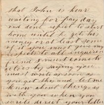 Letter; from Benton Thomas, to R.O. Wycoff, regarding Civil War; 1862.
