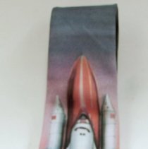 Necktie; image of Shuttle Discovery in upright position; 1989.