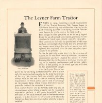 Leyner Tractor Linapede booklet; c.1919.
