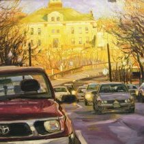 Oil painting, "Afternoon Gold", by Ann Dettmer; 2009.