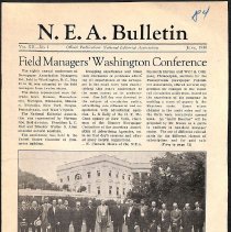 N.E.A. Bulletin with photograph of newspaper editors at White House; 1930.