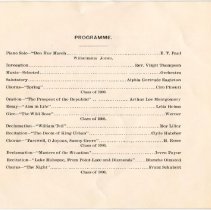Second interior page of commencement program, Class of 1900; May 31, 1900.
