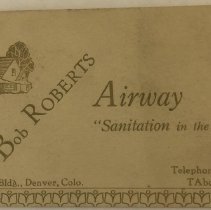 Business card for Bob Roberts Airway, sanitation business in Denver.