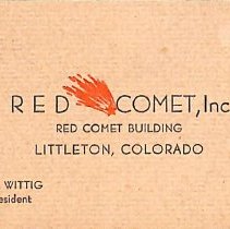 Business card for Carl O.G. Wittig of Red Comet, Inc. in Littleton.