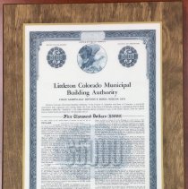 Plaque for the Littleton Municipal Building Authority; 1976.