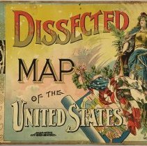 Box lid for "Dissected Map of the United States"; 1894.