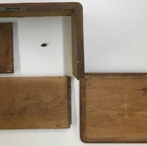 Pieces of sewing machine box; c.1858.