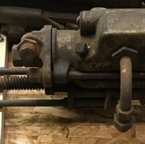 Percussive mining drill, model 7, manufactured by Leyner Engineering.