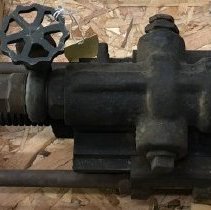 Percussive mining drill, rock terrier, manufactured by Leyner Engineering.