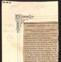 Newspaper clipping about Littleton School District #6; c.1896.