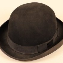 Black derby/bowler hat from Wormser Hat Store; c.1900
