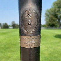 WWII Memorial, Littleton, flagpole plaque, 2021