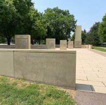 WWII Memorial, Littleton, entrance, 2021