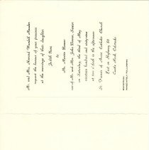 1969 Wedding Invitation for Judith Ilene and Martin Bowen