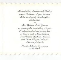 Gatefolded wedding invitation, 1972 - Open/Interior