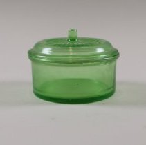 Green glass jar, a-b