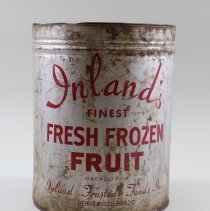 Inland's food storage can, front view