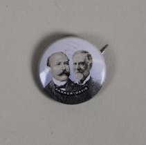 Reproduction Parker and Davis presidential campaign button; 1972.