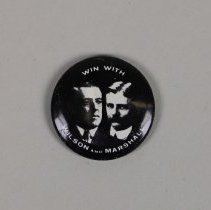 Reproduction Wilson and Marshall presidential campaign button; 1968.