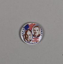 Reproduction Dewey and Warren presidential campaign button; 1968.