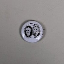 Reproduction Coolidge and Dawes presidential campaign button; 1972.