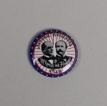 Reproduction McKinley and Hobart presidential campaign button; 1968.