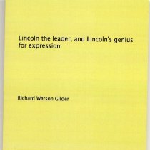 Lincoln  the leader, and Lincoln's genius for expression