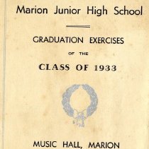 Marion Junior High School Graduation Exercises of the Class of 1933