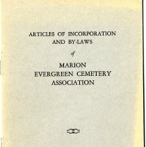 Articles of Incorporation and By-Laws of Marion Evergreen Cemetery Association