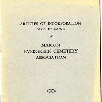 Articles of Incorporation and By-Lawa of Marion Evegreen Cemetery Association